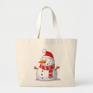 Cute Kerstsnowman Grote Tote Bag