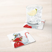 Cute Kerstsnowman Kartonnen Onderzetters (Insitu)