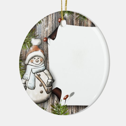 Cute Kerstsnowman Keramisch Ornament (Links)