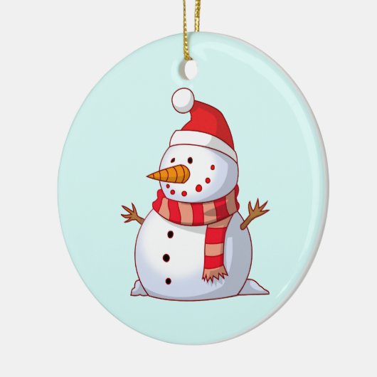 Cute Kerstsnowman Keramisch Ornament (Links)
