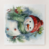 Cute Kerstsnowman Legpuzzel (Horizontaal)
