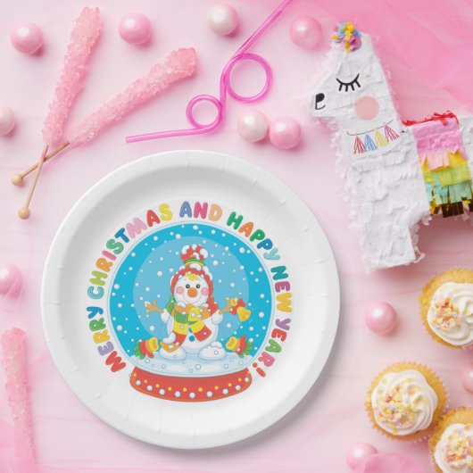 Cute Kerstsnowman Papieren Bordje (Feest)