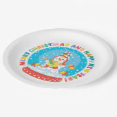 Cute Kerstsnowman Papieren Bordje (Gekanteld)