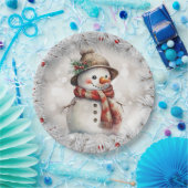 Cute Kerstsnowman Papieren Bordje (Feest)