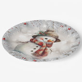 Cute Kerstsnowman Papieren Bordje (Gekanteld)