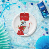 Cute Kerstsnowman Papieren Bordje (Feest)