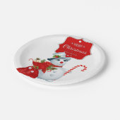 Cute Kerstsnowman Papieren Bordje (Gekanteld)