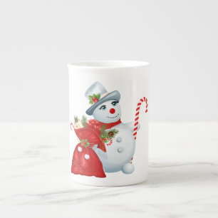 Cute Kerstsnowman Porselein Kop