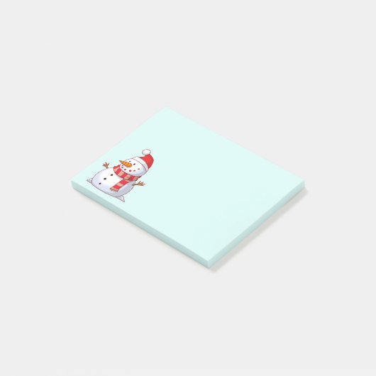 Cute Kerstsnowman Post-it® Notes (Schuin)