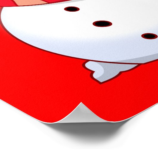 Cute Kerstsnowman Poster (Hoek)