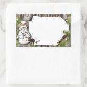 Cute Kerstsnowman Rechthoekige Sticker (Tas)