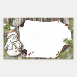 Cute Kerstsnowman Rechthoekige Sticker