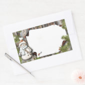 Cute Kerstsnowman Rechthoekige Sticker (Envelop)