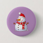 Cute Kerstsnowman Ronde Button 5,7 Cm (Voorkant)