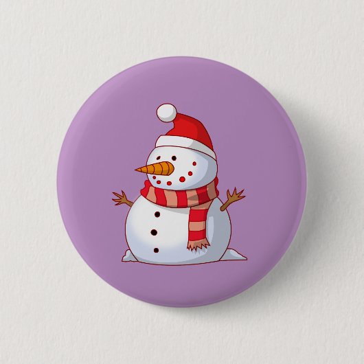 Cute Kerstsnowman Ronde Button 5,7 Cm (Voorkant)