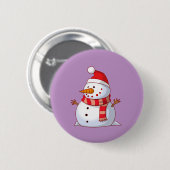 Cute Kerstsnowman Ronde Button 5,7 Cm (Voorkant /achterkant)