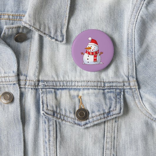 Cute Kerstsnowman Ronde Button 5,7 Cm (In situ)
