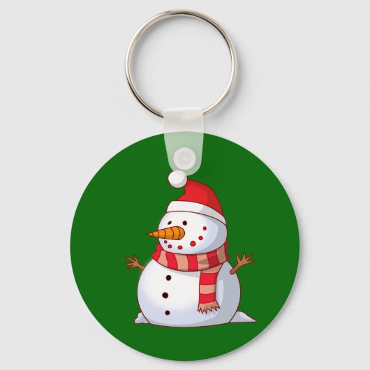 Cute Kerstsnowman Sleutelhanger (Voorkant)