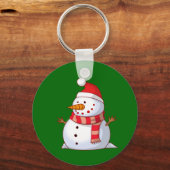 Cute Kerstsnowman Sleutelhanger (Voorkant)