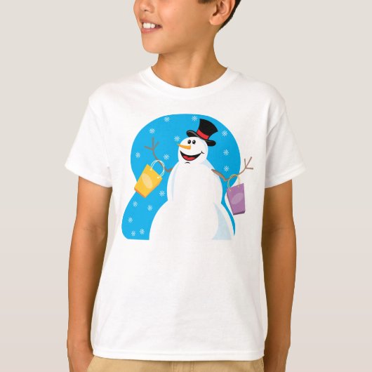 Cute Kerstsnowman T-shirt (Voorkant)