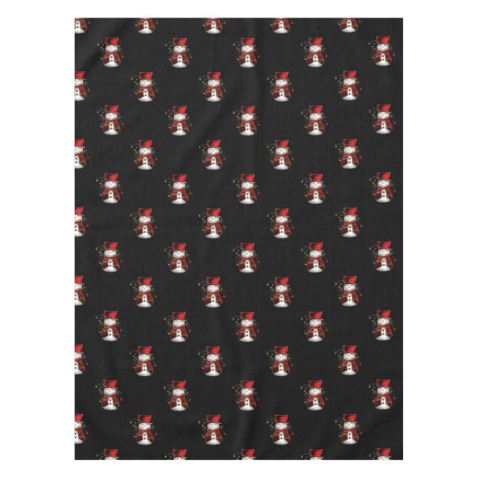 Cute Kerstsnowman Tafelkleed (Voorkant)