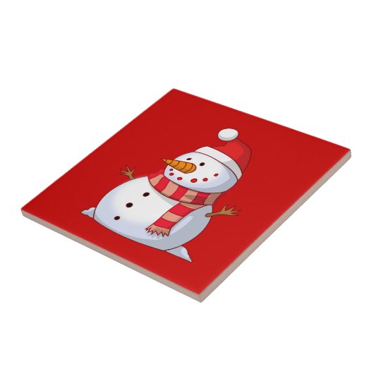 Cute Kerstsnowman Tegeltje (Zijkant)