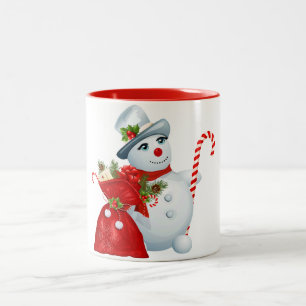 Cute Kerstsnowman Tweekleurige Koffiemok