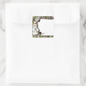 Cute Kerstsnowman Vierkante Sticker (Tas)