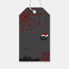 Cute Kerstspin Gepersonaliseerde Gift Tag Cadeaulabel