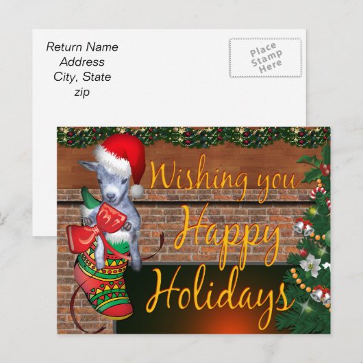 Cute kerststaart-Baby Feestdagenkaart (Voorkant / Achterkant)