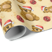 Cute KerstTeddy Bears Cadeaupapier (Rol Hoek)