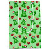 Cute KerstTeddy Bears Medium Cadeauzakje (Achterkant)