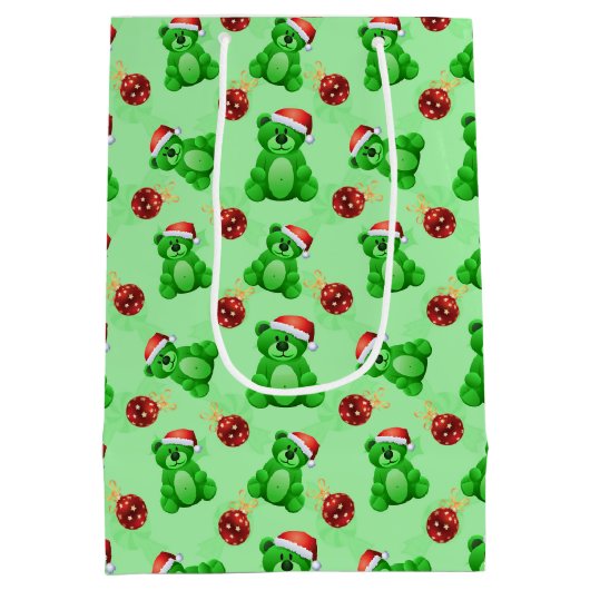 Cute KerstTeddy Bears Medium Cadeauzakje (Achterkant)