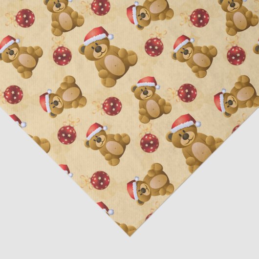 Cute KerstTeddy Bears Tissuepapier (Detail)