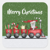 Cute kersttrein voeg bericht sticker toe (Voorkant)