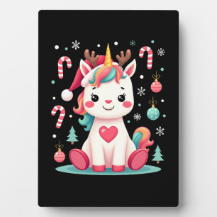 Cute Kersttrui Meisjes Vrouwen Kerstmis Eenhoorn H Fotoplaat