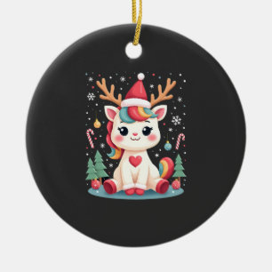 Cute Kersttrui Meisjes Vrouwen Kerstmis Eenhoorn H Keramisch Ornament