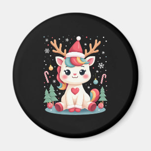 Cute Kersttrui Meisjes Vrouwen Kerstmis Eenhoorn H Magneet