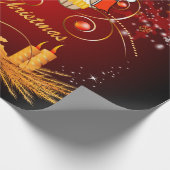 Cute kerstuil met sneeuwvlokken cadeaupapier (Hoek)