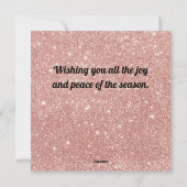 Cute kerstuil roze roze rozengoudglitter  feestdagenkaart (Achterkant)