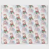 Cute Kerstunicorn Cadeaupapier (Vlak)