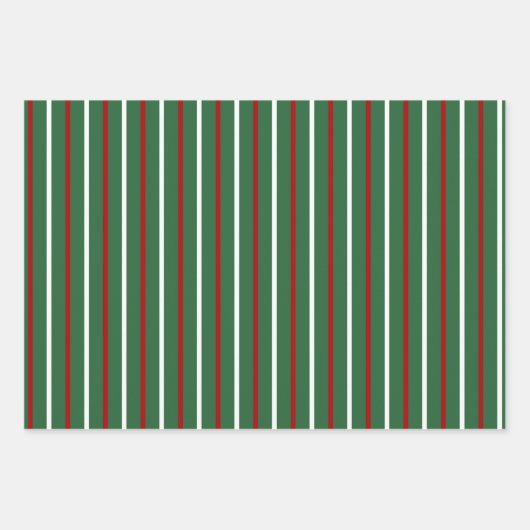 Cute kerstval Pattern Red Green White Gift Inpakpapier Vel (Voorkant 3)