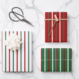 Cute kerstval Pattern Red Green White Gift Inpakpapier Vel