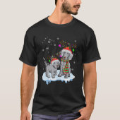 Cute Kerstweimaraner Santa Hats Reindeer Dog T-shirt (Voorkant)