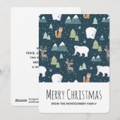 Cute Kerstwinter Animals Pattern Feestdagenkaart (Voorkant / Achterkant)
