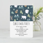 Cute Kerstwinter Animals Pattern Kaart (Staand voorkant)