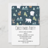 Cute Kerstwinter Animals Pattern Kaart (Voorkant)