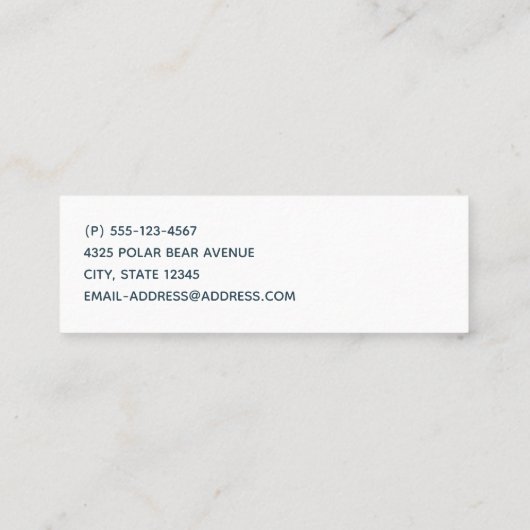 Cute Kerstwinter Animals Pattern Mini Visitekaartje (Achterkant)