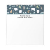 Cute Kerstwinter Animals Pattern Notitieblok (Voorkant)
