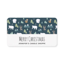 Cute Kerstwinter Animals Pattern